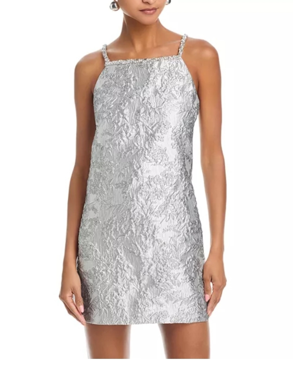 AQUA
Brocade Crystal Embellished Dress